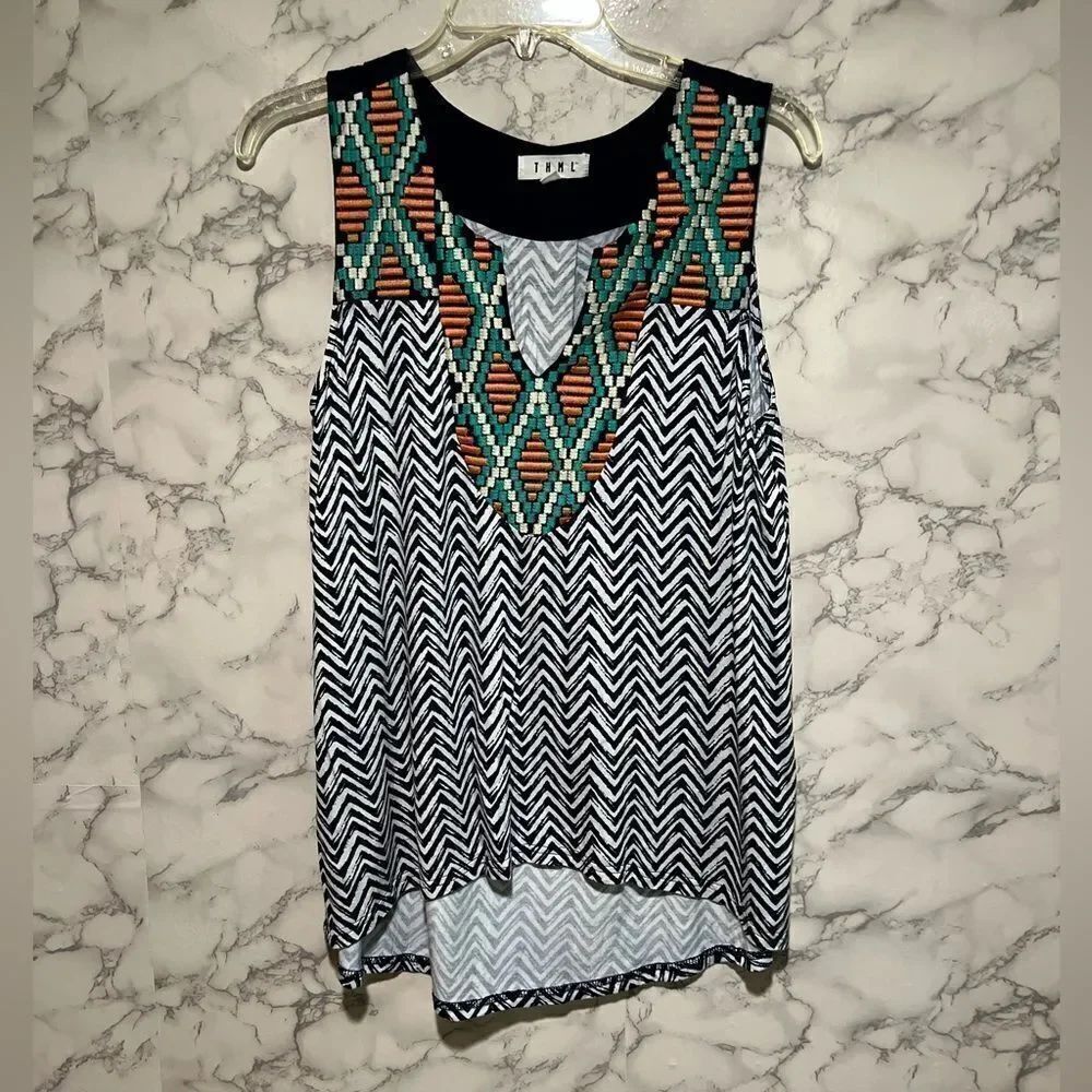 THML Chevron Embroidered Top